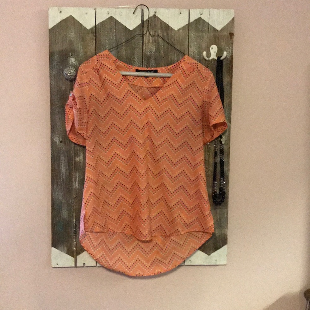 Pink, polka dot blouse